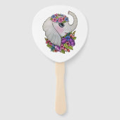 Wasserfarbenlephant mit wilden Blume Fächer (Vorderseite)