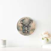 "Wasserfarbenlephant" Runde Wanduhr (Zuhause)