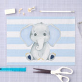 Wasserfarbenlephon mit Blauer Streifen Babydusche Seidenpapier (Handwerk)