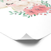 Wasserfarbenlephon mit Florals Foto Print (Ecke)