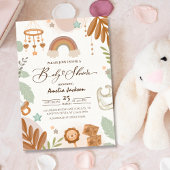 Wasserfarbenleuchte Boho Gender Neutral Baby Dusch Einladung