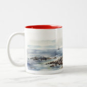 Wasserfarbenleuchte im Frühjahr Zweifarbige Tasse (Links)