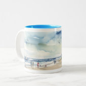 Wasserfarbenleuchte im Sommer Zweifarbige Tasse (Vorderseite Links)