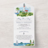 Wasserfarbenleuchte Leuchtturm Kinderdusche All In One Einladung (Innen Boden)