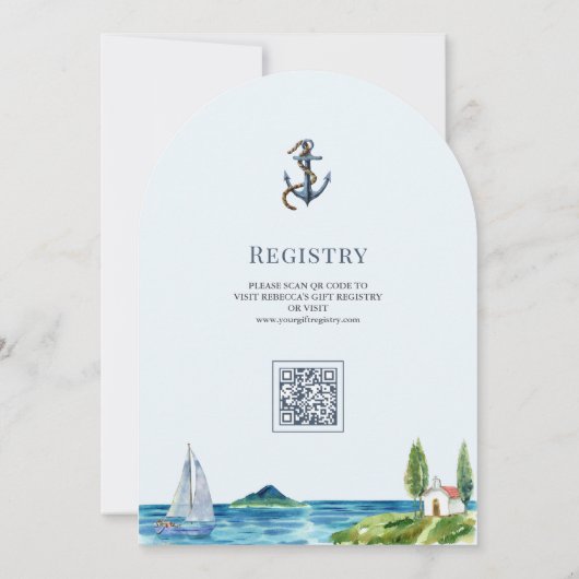 Wasserfarbenleuchte Leuchtturm Kinderdusche für Wa Einladung (Rückseite)