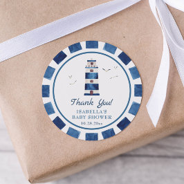 Wasserfarbenleuchte Leuchtturm Kinderdusche Runder Aufkleber