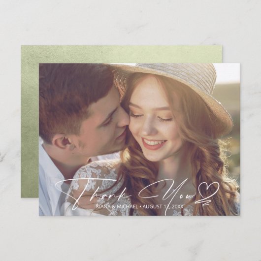 Wasserfarbenleuchte Vielen Dank, dass Sie Grün ID7 Ankündigungspostkarte (Vorne/Hinten)