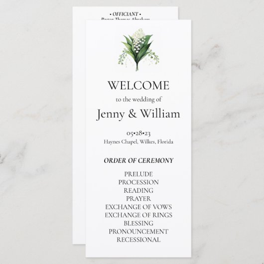 Wasserfarbenlilie der Hochzeit von Bridal (Vorne/Hinten)