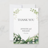 Wasserfarbenlilie der Hochzeit von Bridal Dankeskarte (Vorderseite)