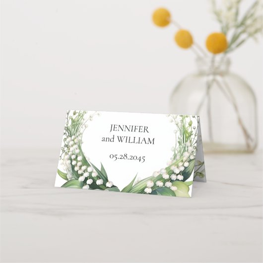 Wasserfarbenlilie der Hochzeitsfeier von Valley Br Platzkarte (Rückseite)