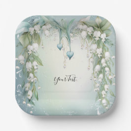 Wasserfarbenlilie der Papierplatte des Tals Pappteller