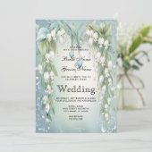 Wasserfarbenlilie des Tals Einladung zur Hochzeit (Stehend Vorderseite)