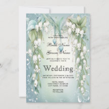 Wasserfarbenlilie des Tals Einladung zur Hochzeit