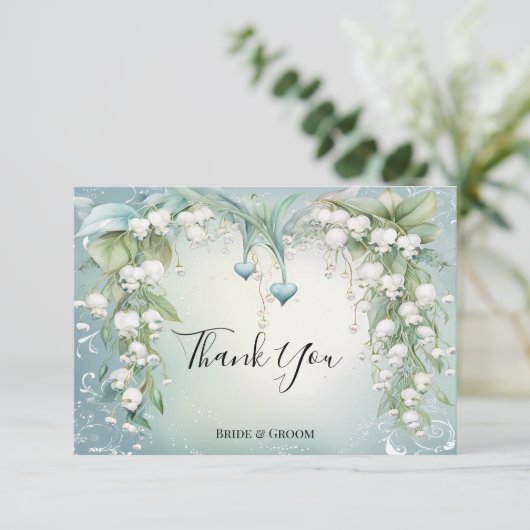 Wasserfarbenlily des Tals Danke Karte (Stehend Vorderseite)