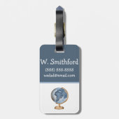 Wasserfarbenlobe, blau, weiß, braun, Anfangsbuchst Gepäckanhänger (Rückseite vertikal)