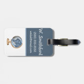 Wasserfarbenlobe, blau, weiß, braun, Anfangsbuchst Gepäckanhänger (Rückseite horizontal)