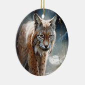 WasserfarbenLynx Keramik Ornament (Rechts)