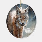 WasserfarbenLynx Keramik Ornament (Links)