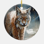 WasserfarbenLynx Keramik Ornament (Hinten)