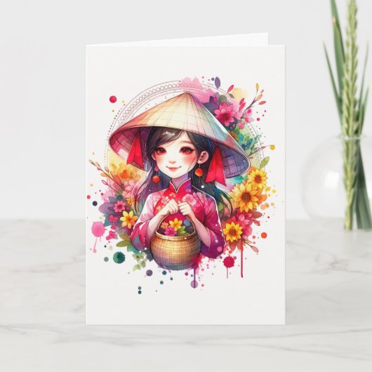 Wasserfarbenmagazin Feiertagskarte (Vorderseite)