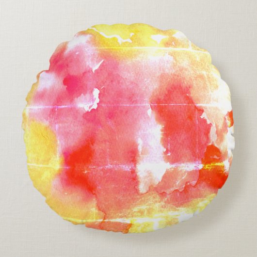 Wasserfarbenmagie Rundes Kissen (Vorderseite)