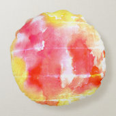 Wasserfarbenmagie Rundes Kissen (Rückseite)