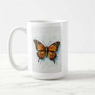 Wasserfarbenmalerei des Monarchfalters Insektenkun Kaffeetasse