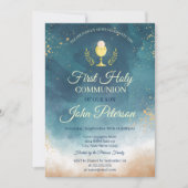 Wasserfarbenmalerei Splash Erste Heilige Kommune Einladung (Vorderseite)