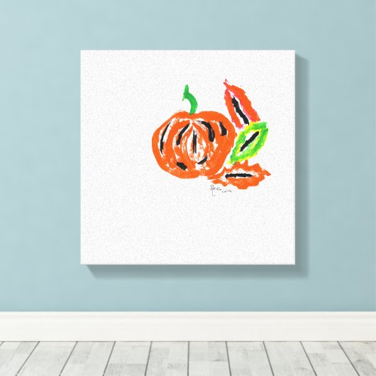 Wasserfarbenmalerei von Pumpkin Leinwanddruck (Insitu (Holzboden))