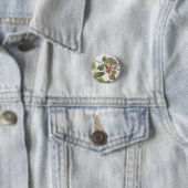 Wasserfarbenmalerei von Stechpalme, Hannah Borger Button (Beispiel)