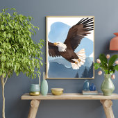 Wasserfarbenmalerei Weißkopfseeadler Poster