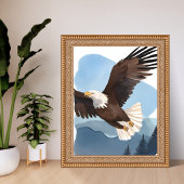 Wasserfarbenmalerei Weißkopfseeadler Poster