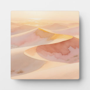 Wasserfarbenmalerei Wüsten-Sonnenuntergang-Dünen Fotoplatte
