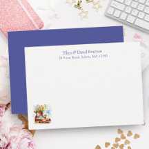 WasserfarbenMaus mit Wildblume-Boot