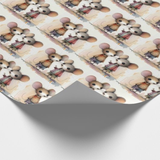 Wasserfarbenmäuse Geschenkpapier (Ecke)