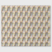 Wasserfarbenmäuse mit Brille Geschenkpapier (Flach)