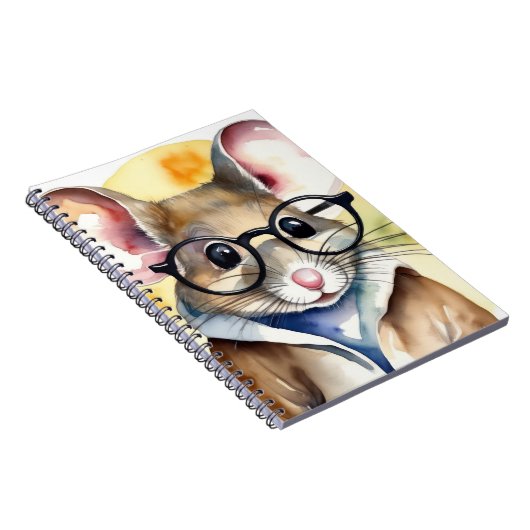 Wasserfarbenmäuse mit Brille Notizblock (Rechte Seite)