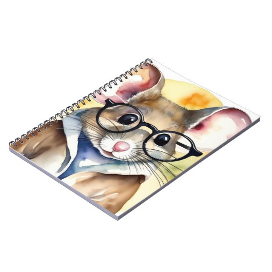 Wasserfarbenmäuse mit Brille Notizblock (Linke Seite)