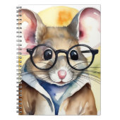 Wasserfarbenmäuse mit Brille Notizblock (Vorderseite)