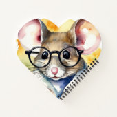 Wasserfarbenmäuse mit Brille Notizblock (Rückseite)