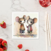 Wasserfarbenmäuse Serviette (Beispiel)