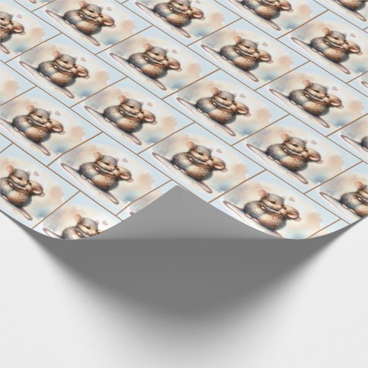 Wasserfarbenmäuse - Umarmung Geschenkpapier (Ecke)