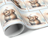 Wasserfarbenmäuse - Umarmung Geschenkpapier (Rolleneckpunkt)