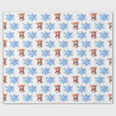 Wasserfarbenmäuse und Schneeflocken Geschenkpapier (Flach)