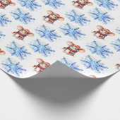 Wasserfarbenmäuse und Schneeflocken Geschenkpapier (Ecke)