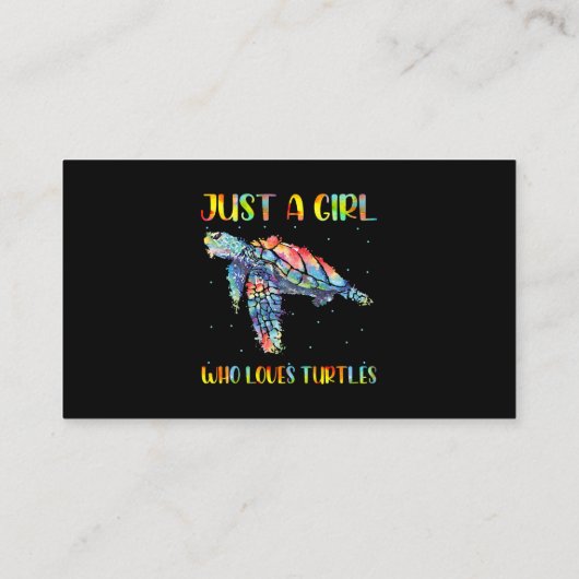 Wasserfarbenmeer von Schildkröten nur ein Mädchen, Visitenkarte (Rückseite)