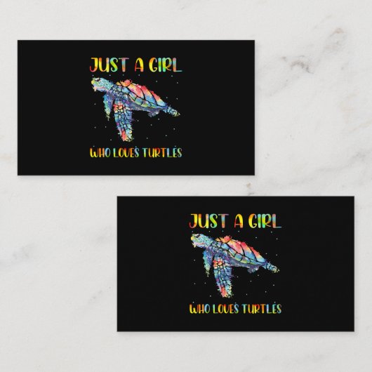 Wasserfarbenmeer von Schildkröten nur ein Mädchen, Visitenkarte (Vorne/Hinten)