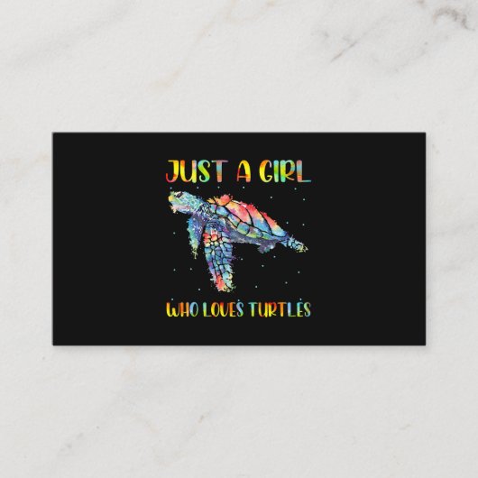 Wasserfarbenmeer von Schildkröten nur ein Mädchen, Visitenkarte (Vorderseite)