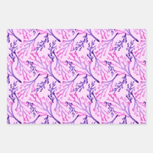 Wasserfarbenmeerkreaturen, Paint Strokes und Koral Geschenkpapier Set (Vorderseite 3)