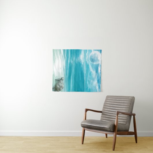 Wasserfarbenmeerschildkröten-Nest Wandteppich (Beispiel (Horizontal))